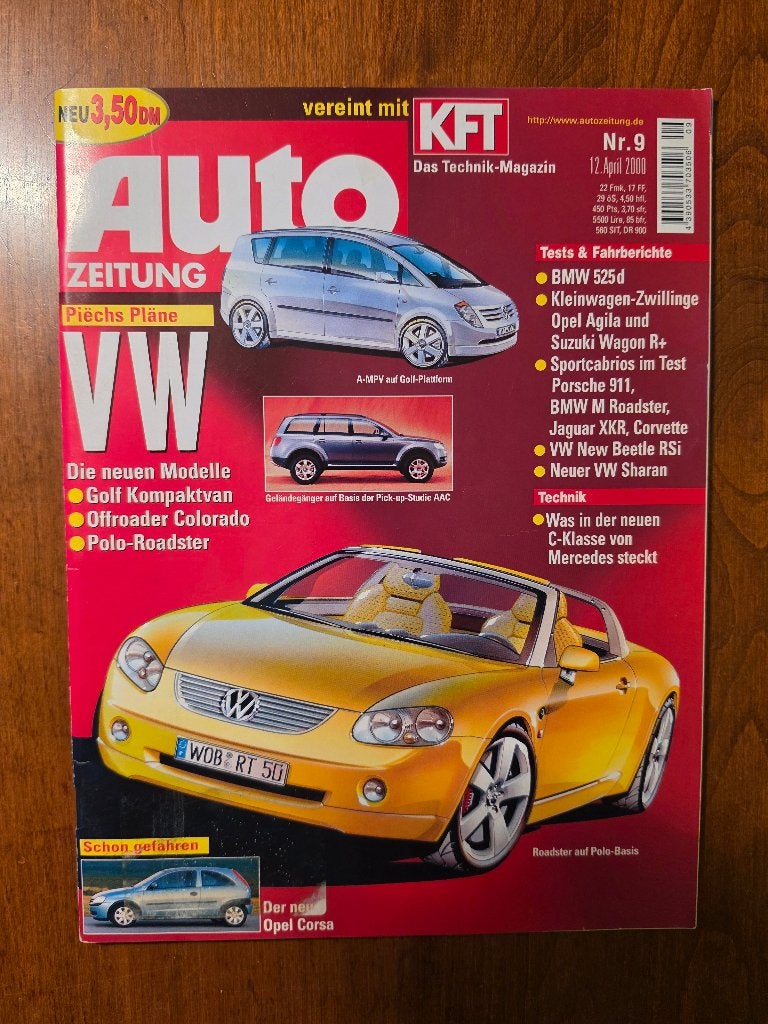 Auto Zeitung nr 9 12 april 2000 BMW 525d Porsche XKR, Ophalen of Verzenden, Zo goed als nieuw, BMW, AUTO Zeitung
