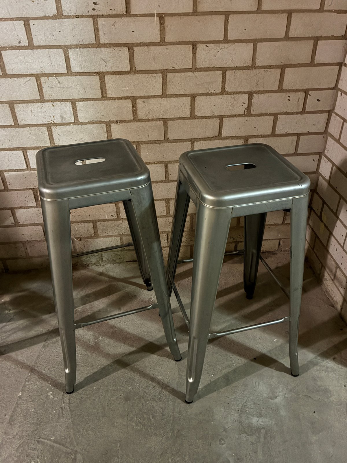 Barkrukken metaal (2 stuks) - Industrieel design, Ophalen, Gebruikt, 60 tot 90 cm, Metaal