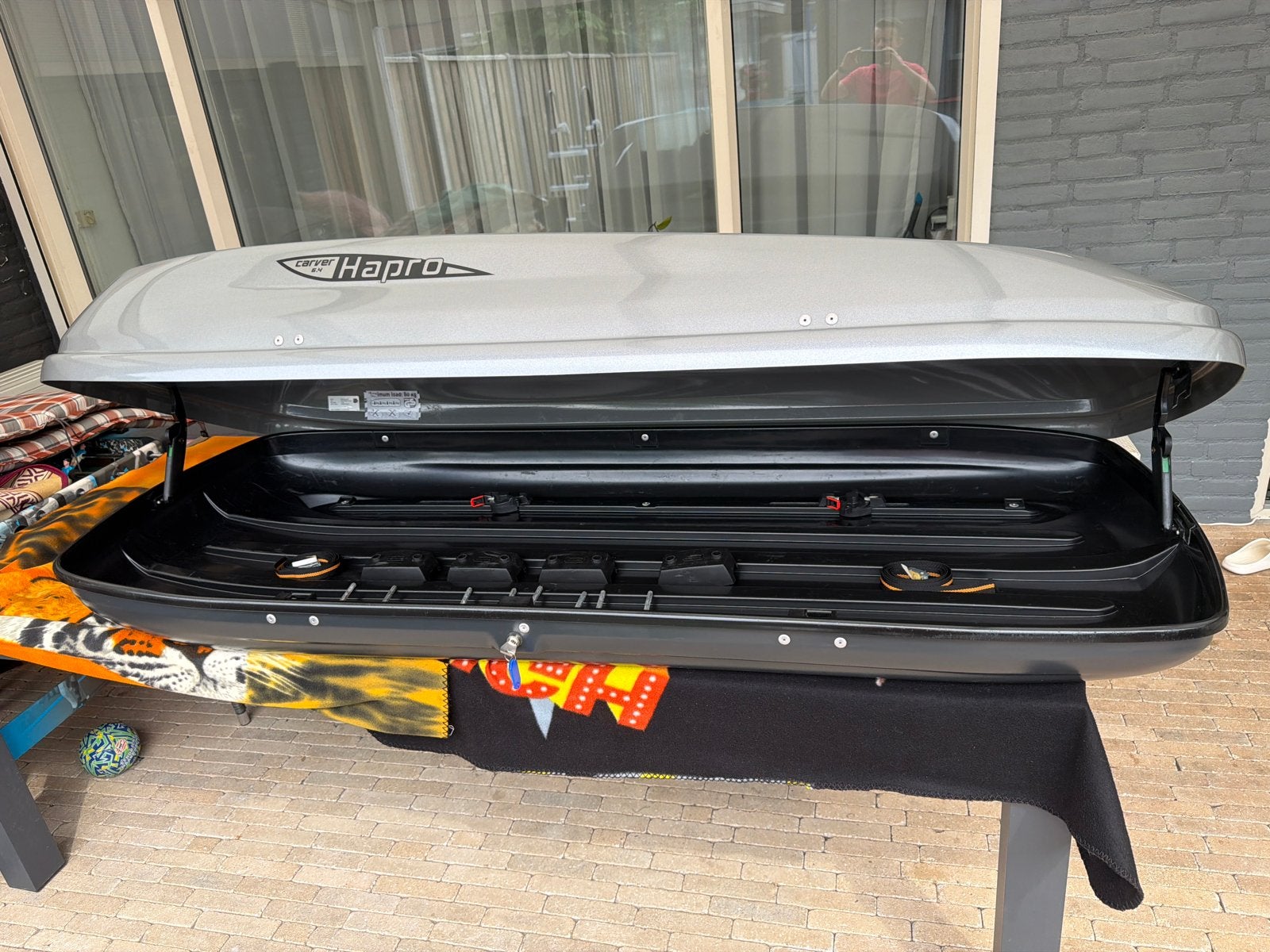 Hapro Carver 6.4 Dakkoffer - Zilver Metallic, Auto diversen, Dakkoffers, Ophalen, Gebruikt