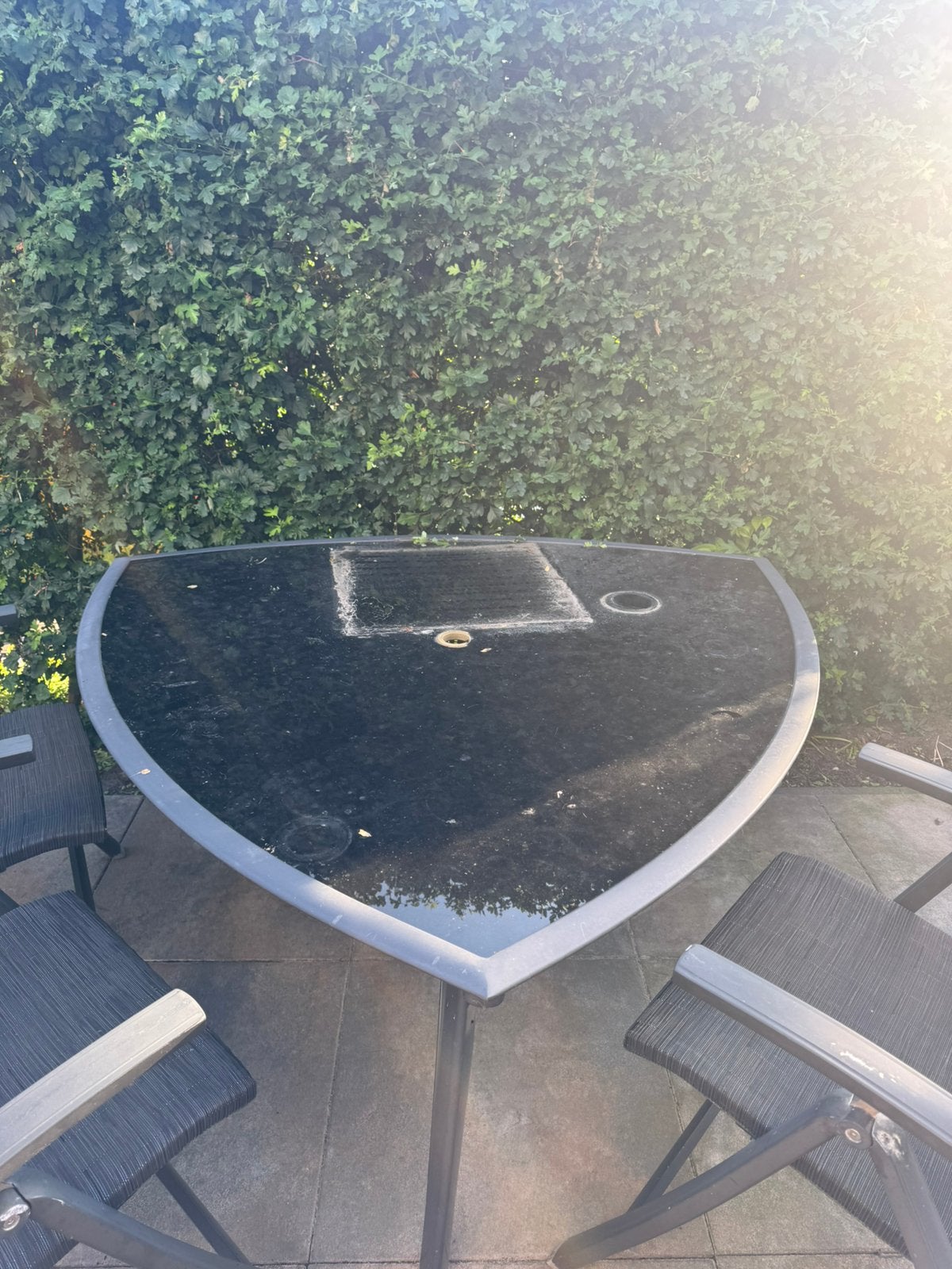 Tuintafel met 3 verstelbare stoelen, Tuin en Terras, Tuintafels, Ophalen, Zo goed als nieuw, Rechthoekig, Aluminium