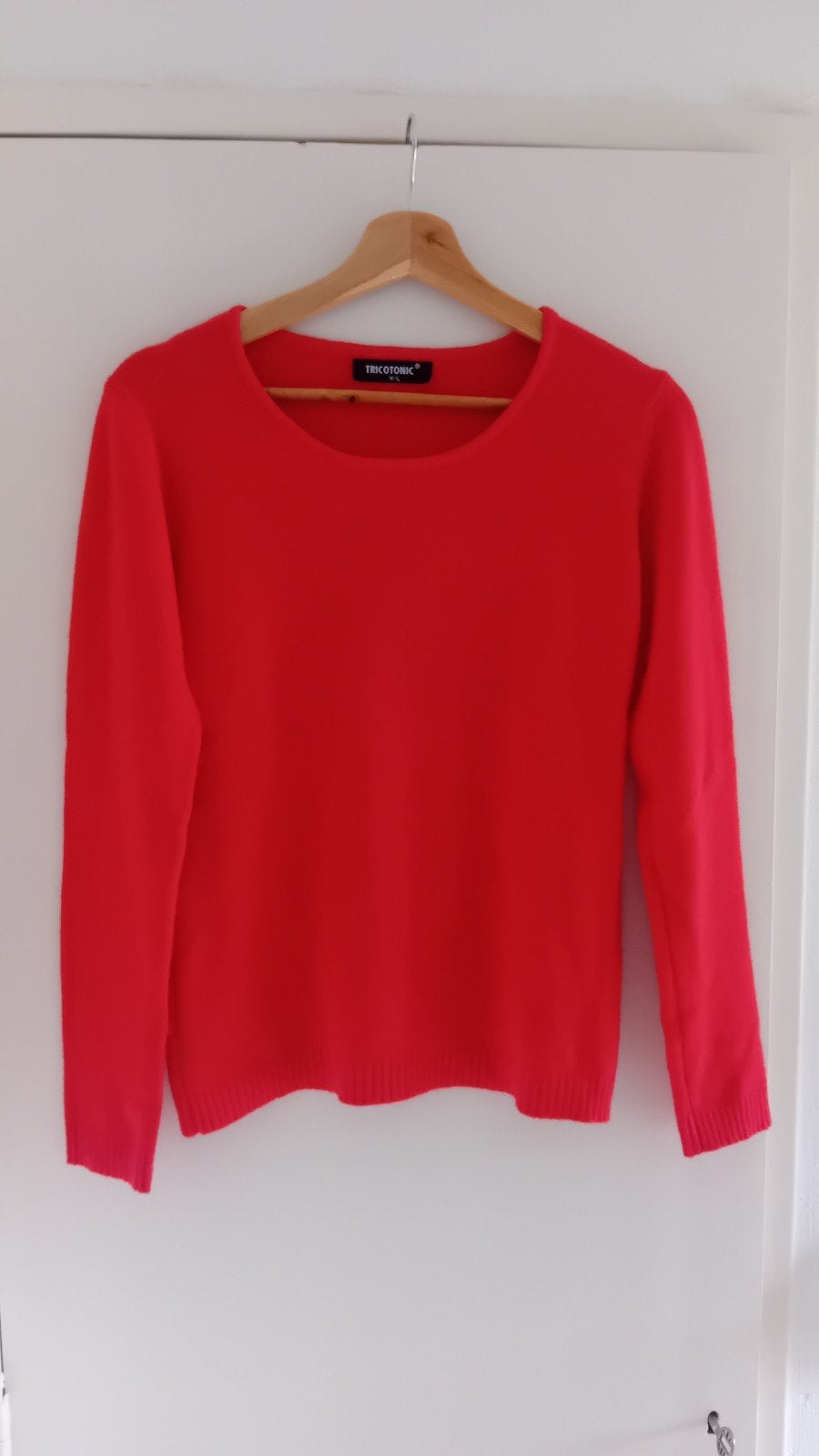 Tricotonic trui rood kasjmier wolmix M, Kleding | Dames, Ophalen of Verzenden, Zo goed als nieuw, Maat 36 (S), Tricotonic
