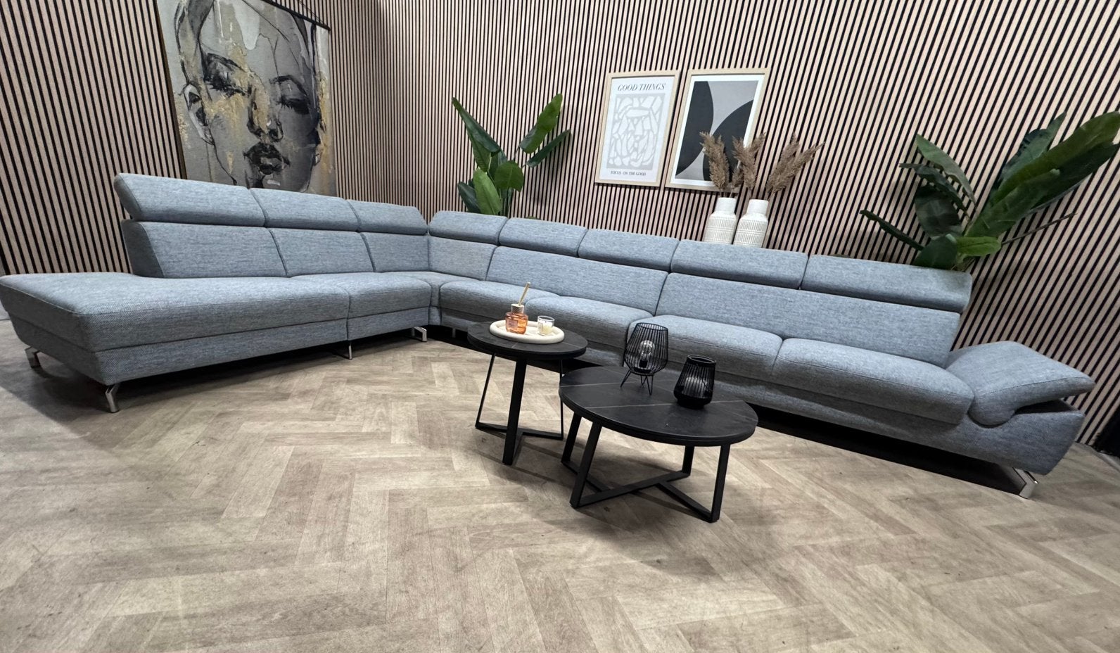 ZGAN | XXL Montel Urban Hoekbank - Grijs - 433 x 283
