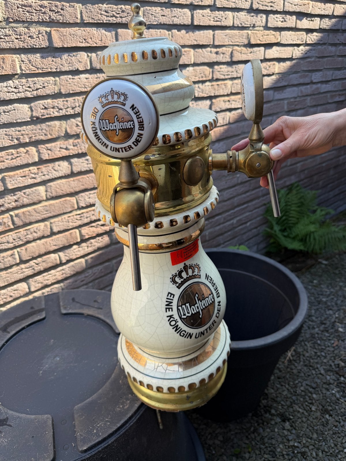 Warsteiner Bier Tapkraan met Manometer en Koppelingen, Ophalen, Gebruikt