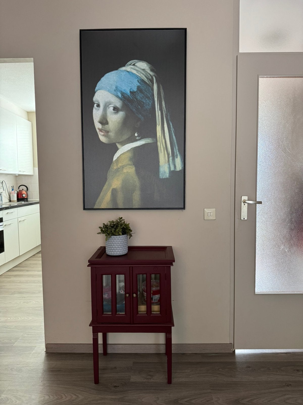 Groot canvas - Meisje met de parel 120 x 70 cm (incl. lijst), Huizen en Kamers