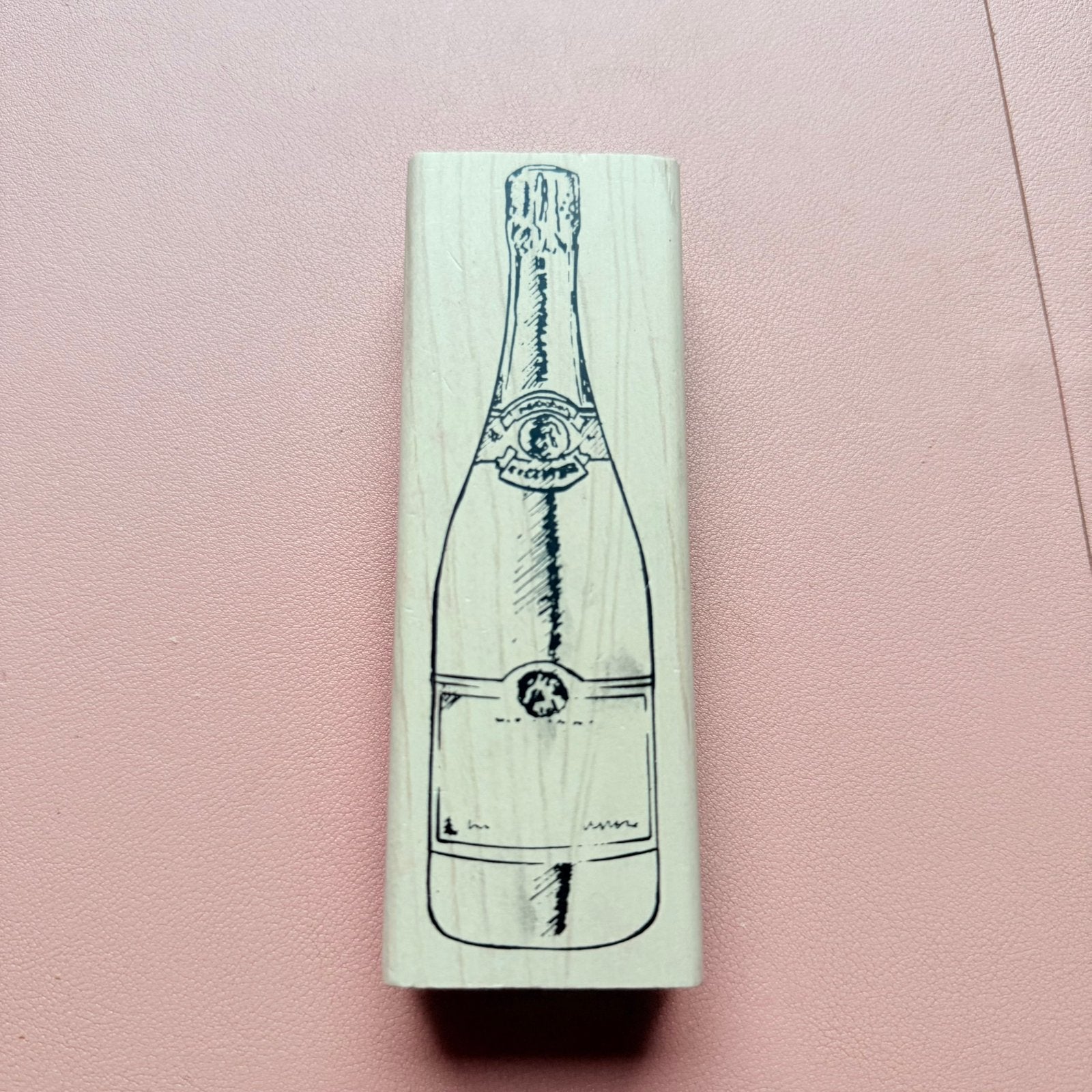 Hoiten stempel Groot Flesje, Ophalen, Zo goed als nieuw, Houten stempel
