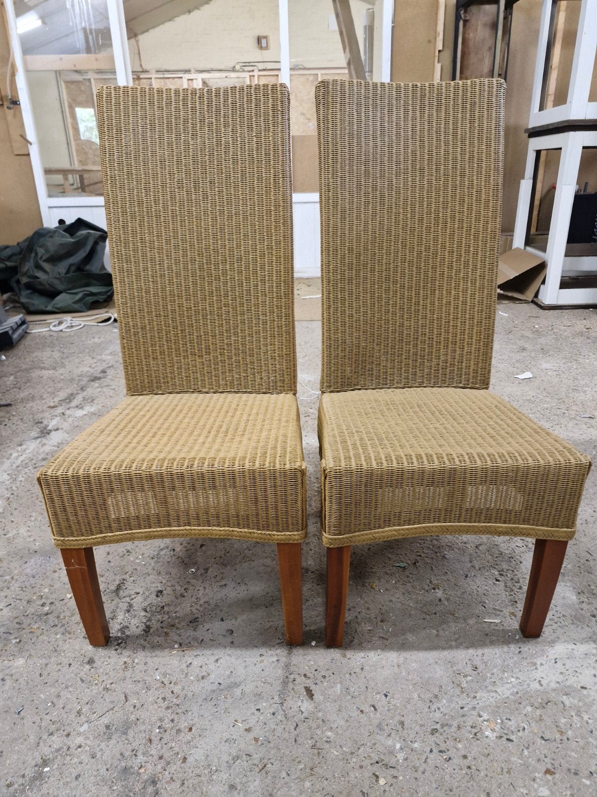 Set van 2 Lloyd Loom stoelen by Lidan, riet/rotan, Ophalen, Gebruikt, Twee, Overige kleuren