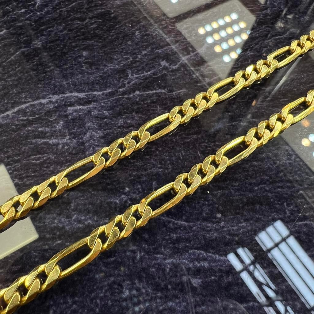 18k gouden ketting massief figaro schakel, Ophalen of Verzenden, Nieuw, Goud