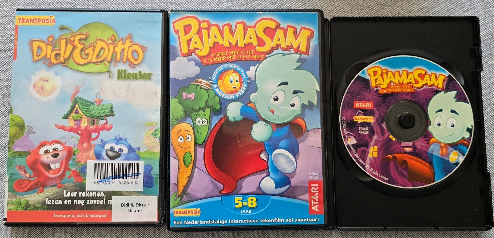 Pajama Sam & Didi & Ditto Kleuter PC Games (3 stuks), Puzzel en Educatief, 1 speler, Ophalen of Verzenden, Vanaf 3 jaar