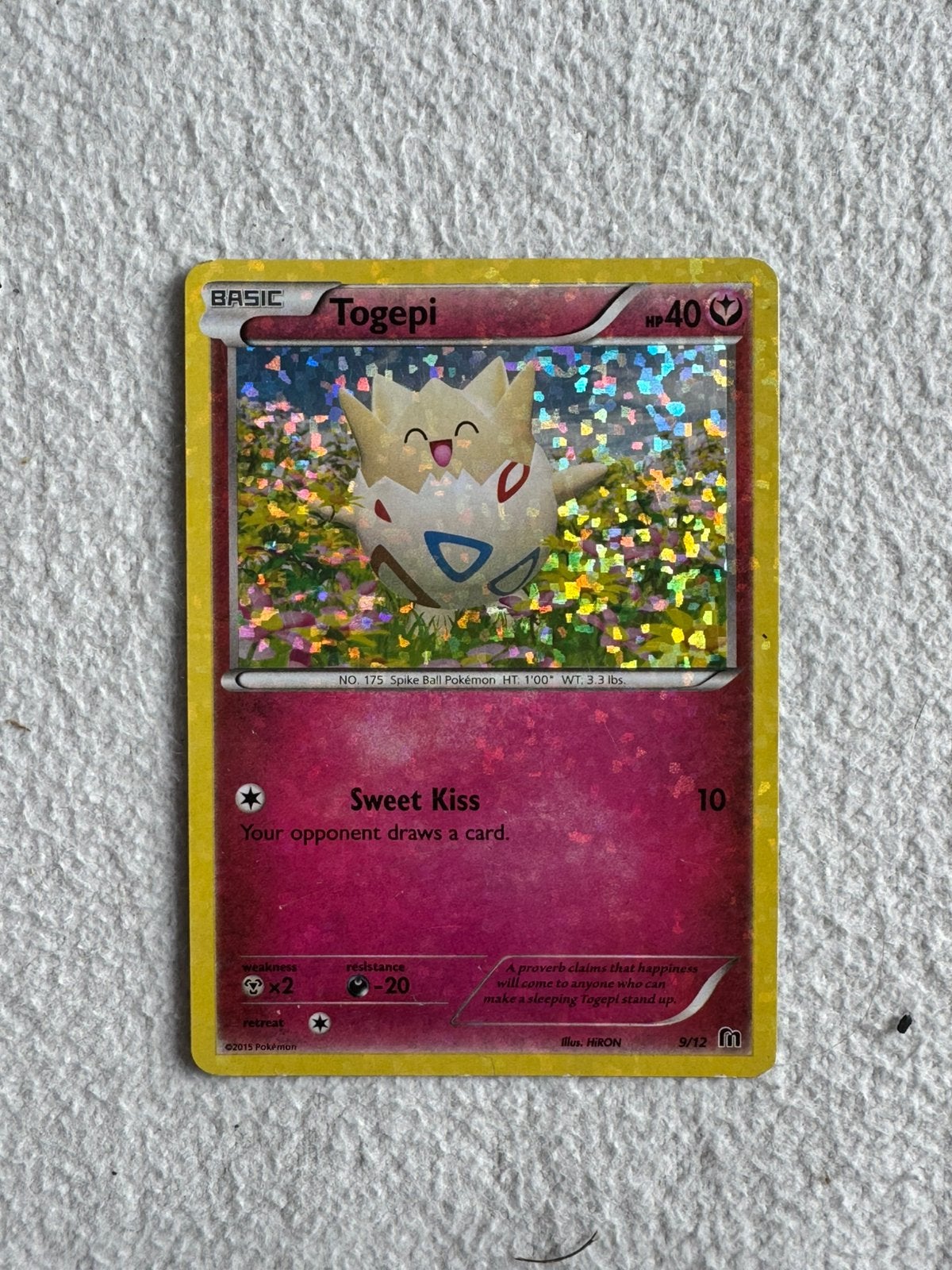 Togepi mcdonalds 2016 pokemon kaart, Ophalen of Verzenden, Zo goed als nieuw, Losse kaart, Foil