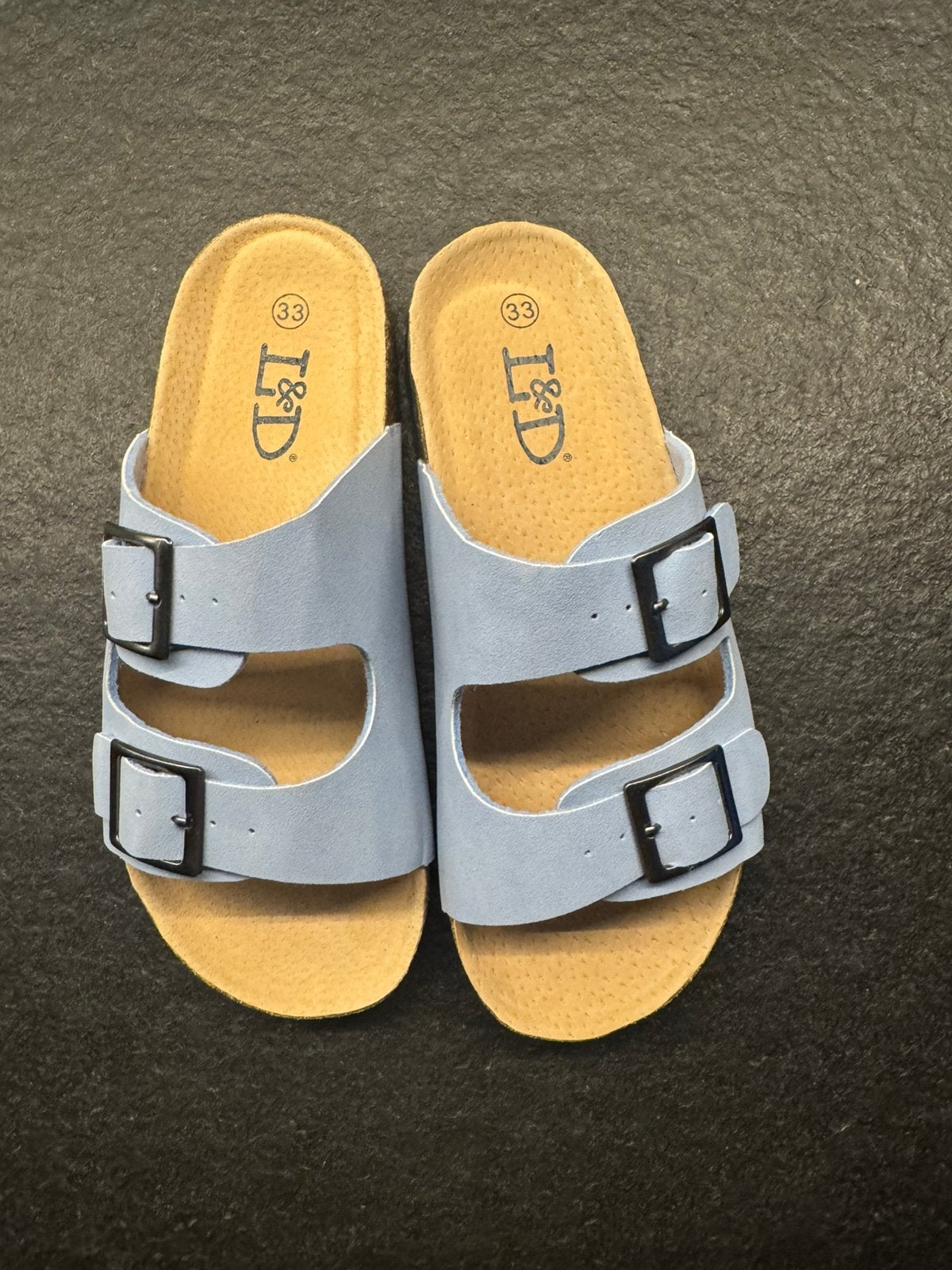 Leuke licht blauwe zomer slippers,  nieuw., Ophalen