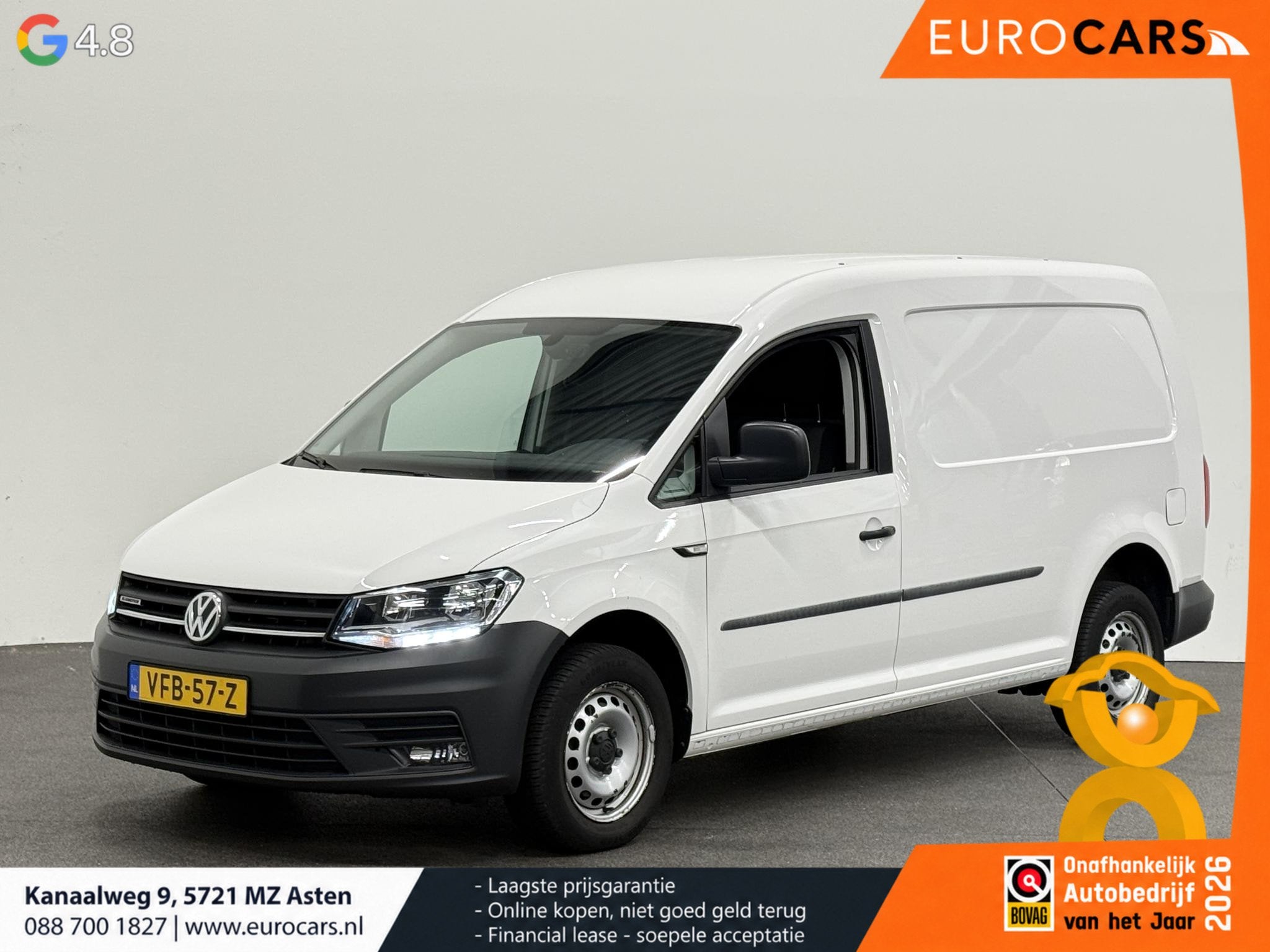 Volkswagen Caddy 1.4 TGI L2H1 EcoFuel Maxi Comfortline Airco, Auto's, Dealer onderhouden, Stof, Gebruikt, Zwart