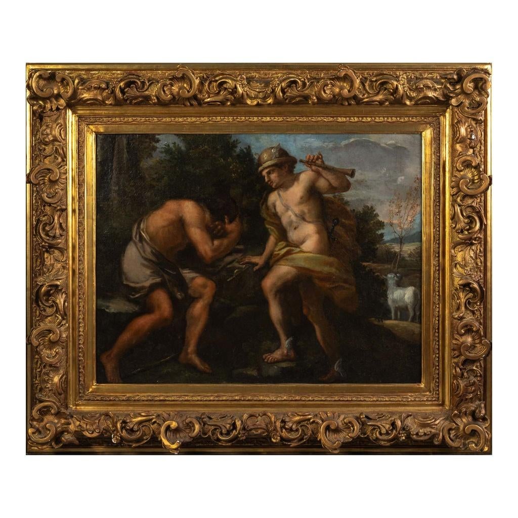 18e-eeuws Italiaans schilderij – Mercury and Argus (Barok), Antiek en Kunst, Ophalen