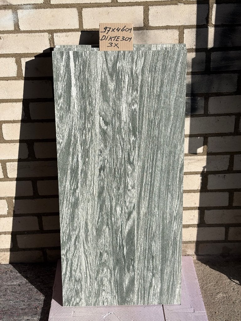 Platen/Panelen marmer structuur groen/wit geaderd dikte 3cm., Ophalen, Nieuw, Overige materialen, 20 tot 50 mm