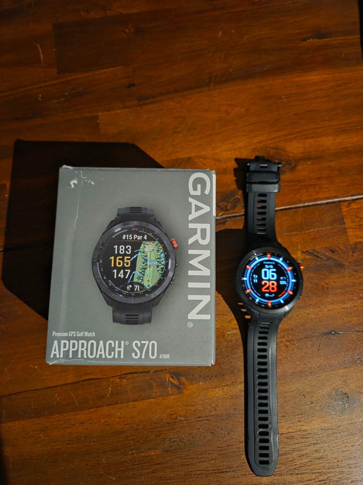 Garmin Approach S70 GPS Golfhorloge - nieuwstaat, Zwart, Garmin, Ophalen of Verzenden, Zo goed als nieuw