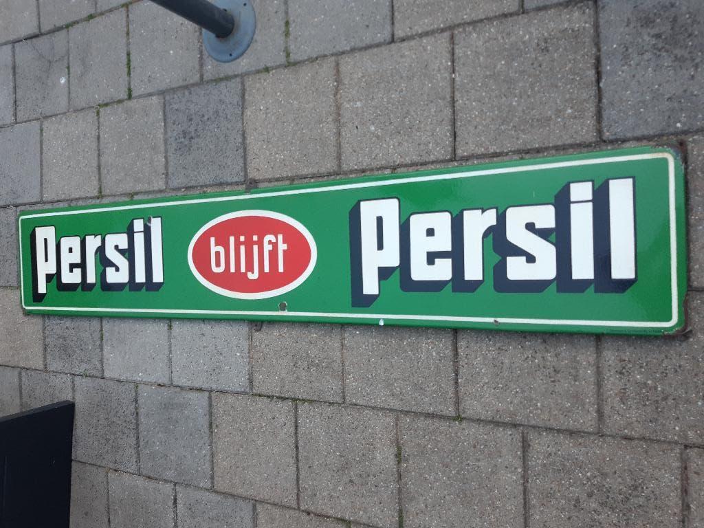 zeldzaam emaille bord persil  amsterdam jaren 40 langcat, Ophalen of Verzenden