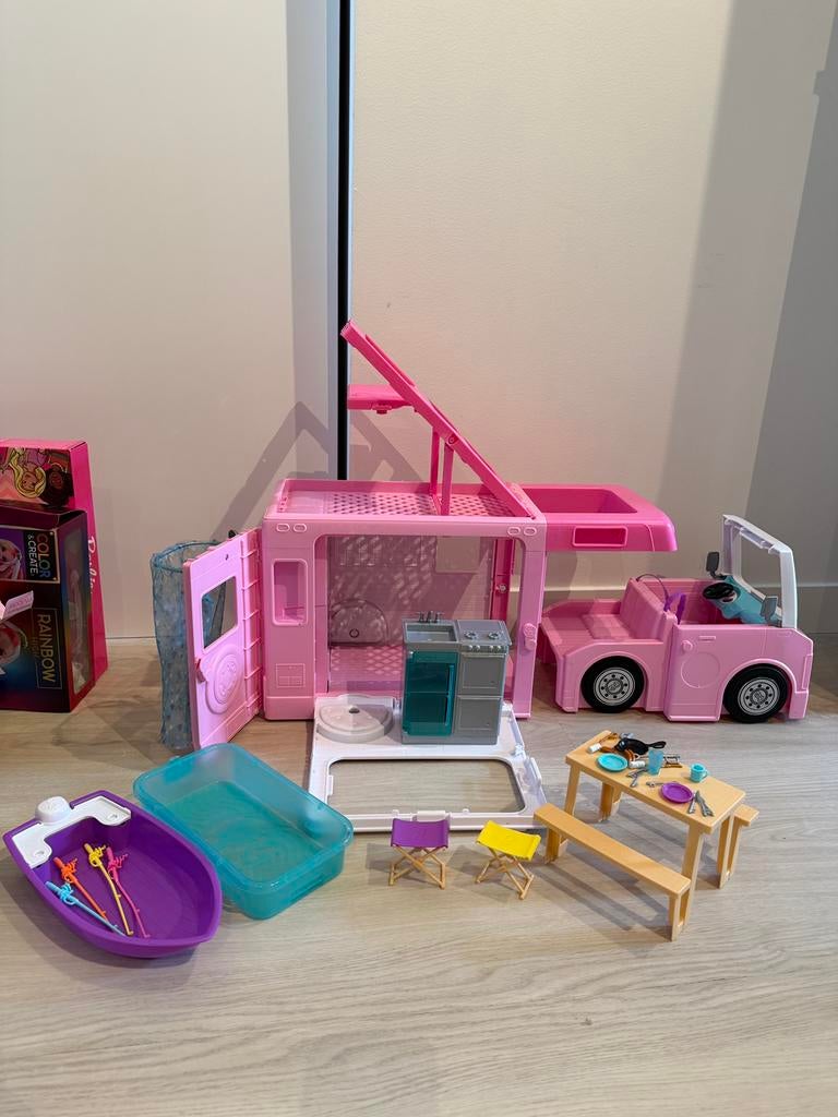 Barbie camper, Ophalen, Zo goed als nieuw, Barbie