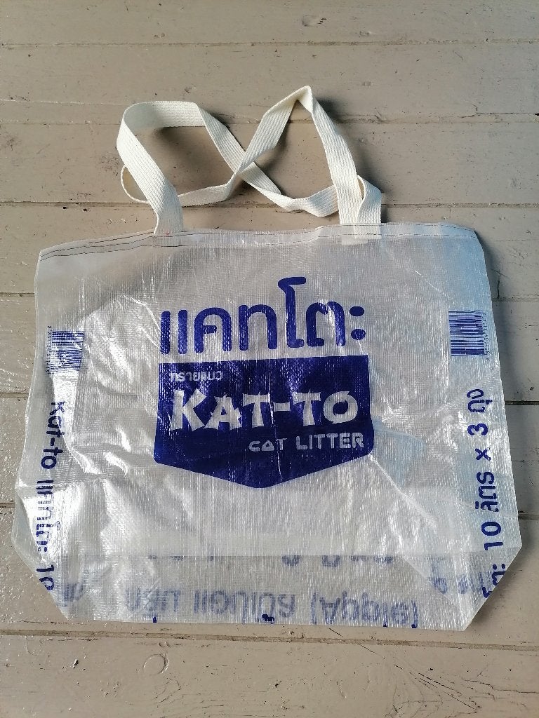 Nieuwe gerecyclede shopper van dierenvoedingszakken, Ophalen of Verzenden, Nieuw, Blauw