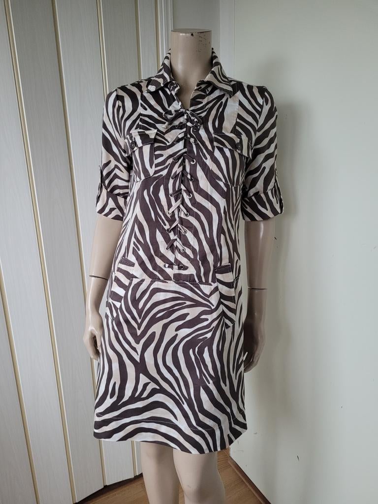 Laurel jurk katoen zomer maat 36/S 38, Kleding | Dames, Jurken, Zo goed als nieuw, Maat 36 (S), Bruin, Boven de knie, Ophalen of Verzenden