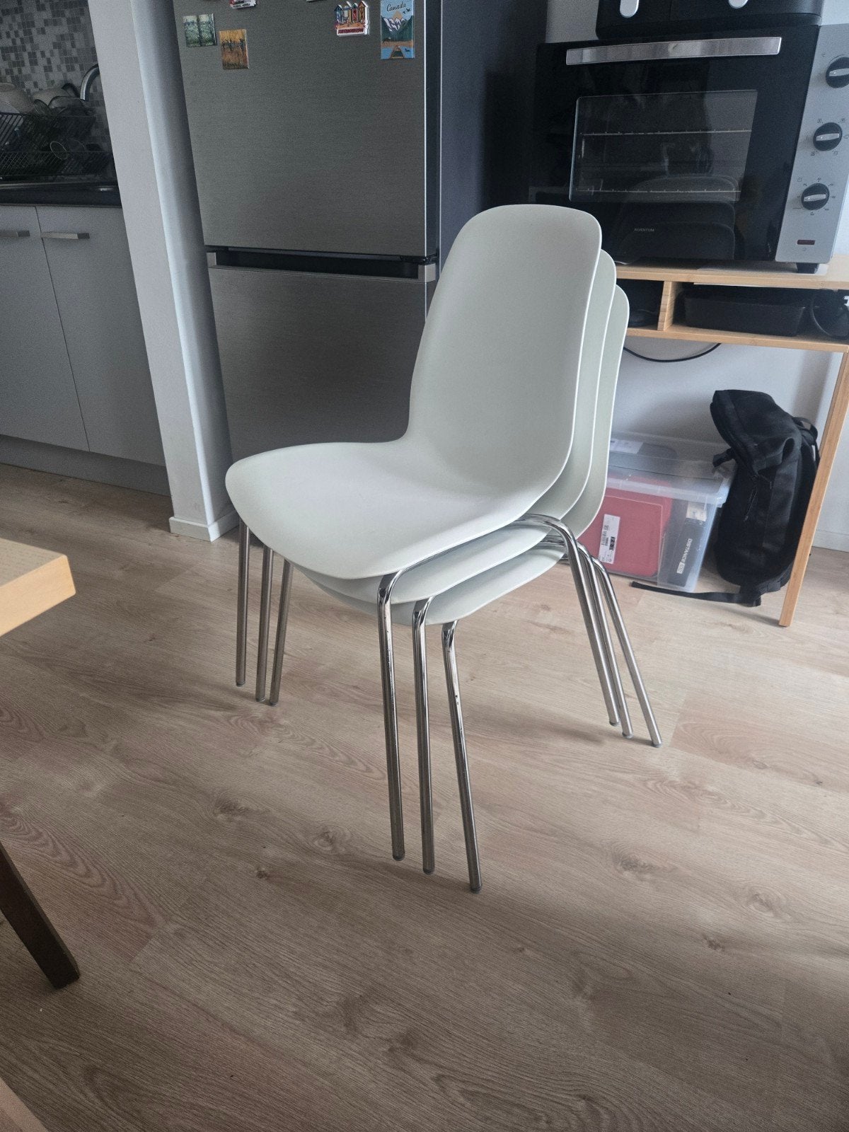 3x IKEA LEIFARNE stoelen wit, Huis en Inrichting, Stoelen, Ophalen, Gebruikt, Drie, Wit