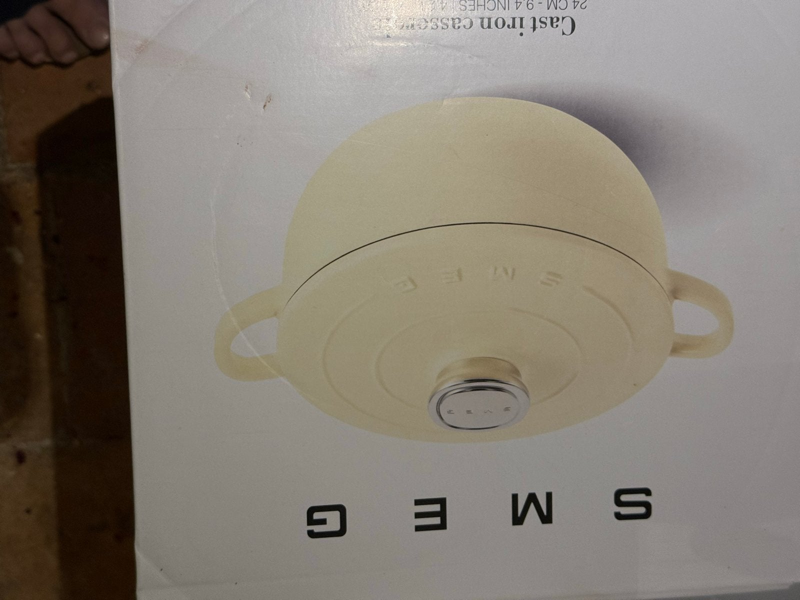 Nieuwe in doos Smeg Braadpan - Crème - 24 cm, Huis en Inrichting, Keuken | Potten en Pannen, Nieuw, Overige merken, Braadpan, Gietijzer