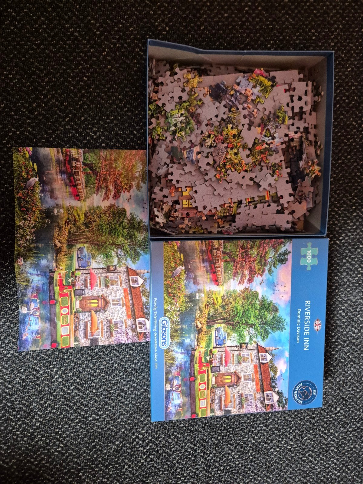 Gibsons Legpuzzel Riverside Inn 1000 stukjes, Ophalen of Verzenden, 500 t/m 1500 stukjes, Zo goed als nieuw
