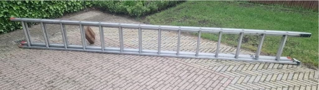Altrex Aluminium Schuifladder 2x14 treden 7 meter lang, Ophalen, Gebruikt, Ladder, 4 meter of meer