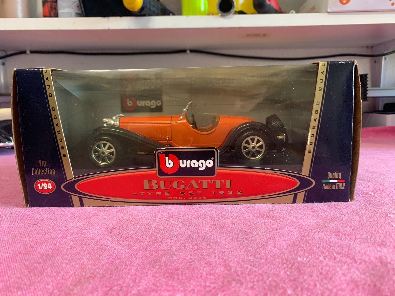 Burago Bugatti Type 55 1932 - Nieuwstaat in doos schaal 1/24, Ophalen, Zo goed als nieuw, Auto