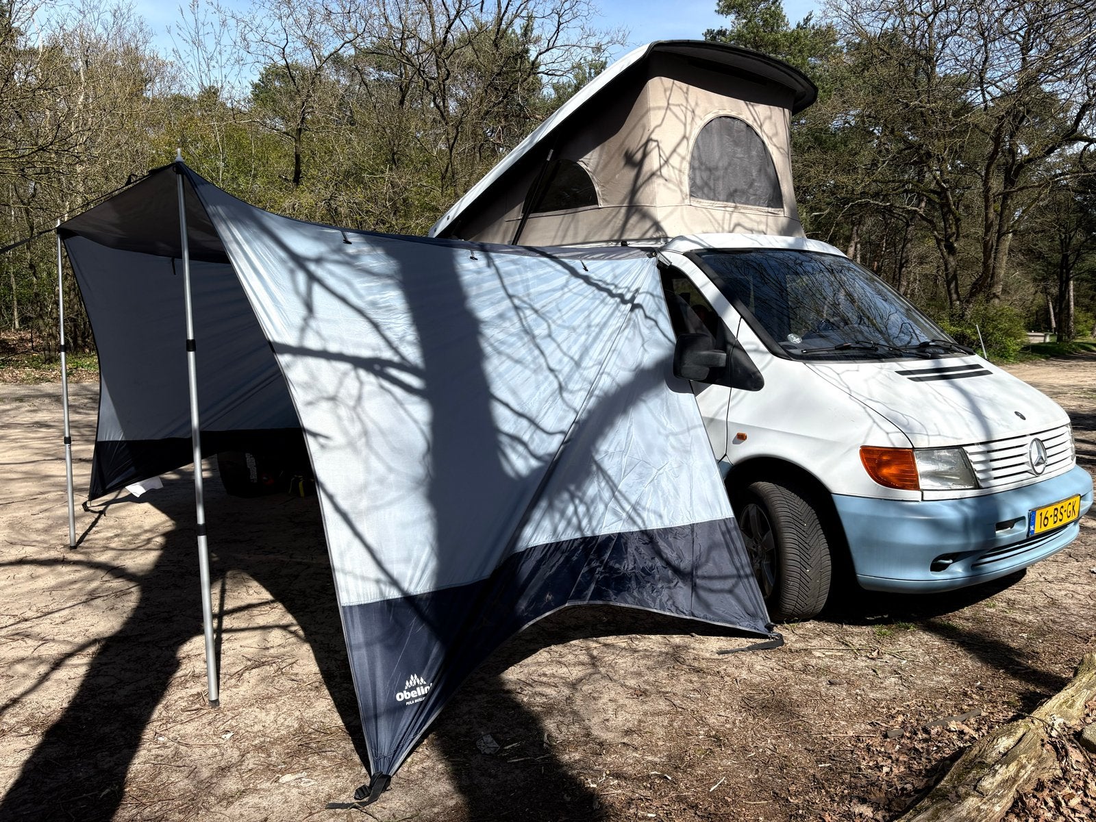 Mercedes Vito buscamper met hefdak, CarPlay en luifel, Mercedes-Benz, Luifel, Particulier, Rookmelder