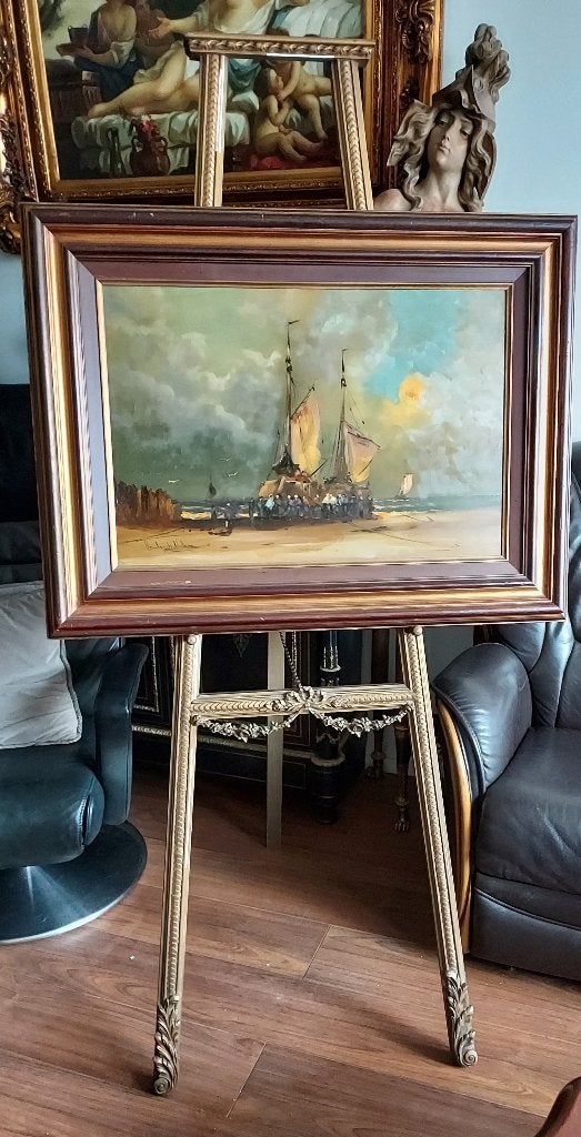 antiek schilderij Haagsche school / Hendrick vader 1928-1997, Nederlandse school, Gesigneerd, Ophalen of Verzenden, Olieverf