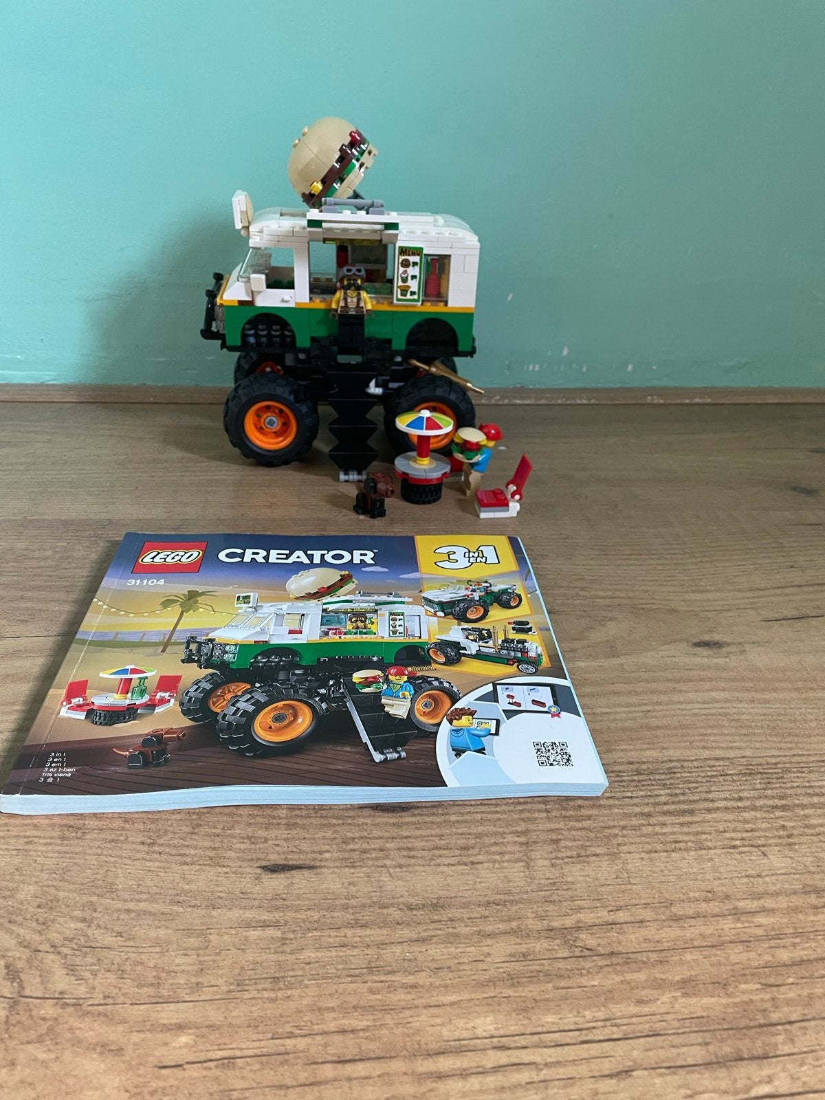 Lego Creator 31104 Hamburger Monstertruck 3-in-1, Lego, Ophalen of Verzenden, Zo goed als nieuw, Inclusief minifiguren