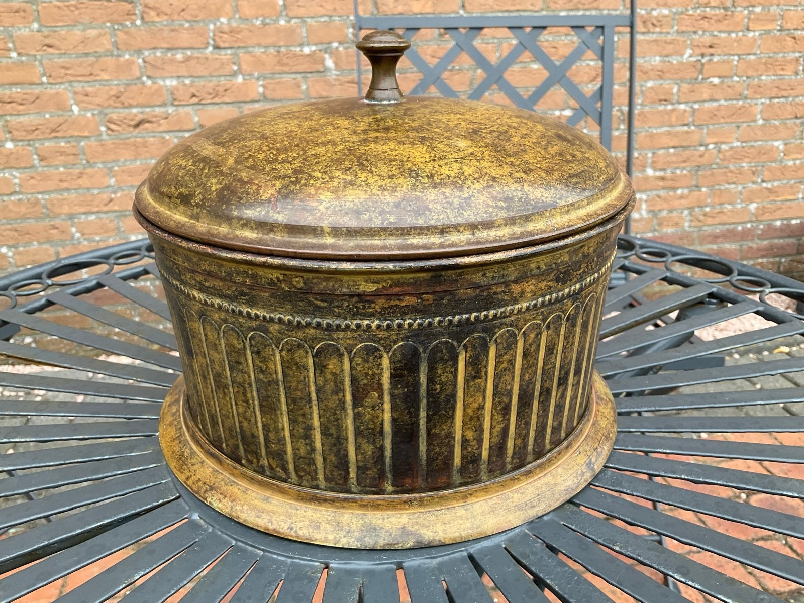Koperen  koek Trommel/Pot met Deksel, Antiek en Kunst, Antiek | Koper en Brons, Ophalen of Verzenden, Koper