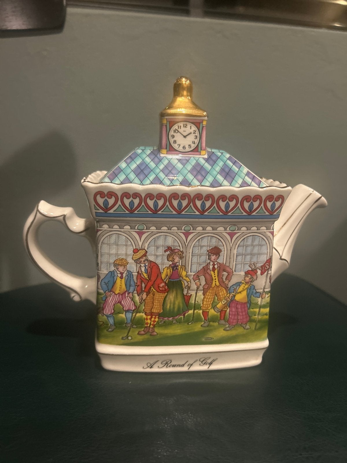 Saldor Golf Theepot met Klokje - Decoratief Verzamelstuk, Antiek en Kunst, Ophalen of Verzenden
