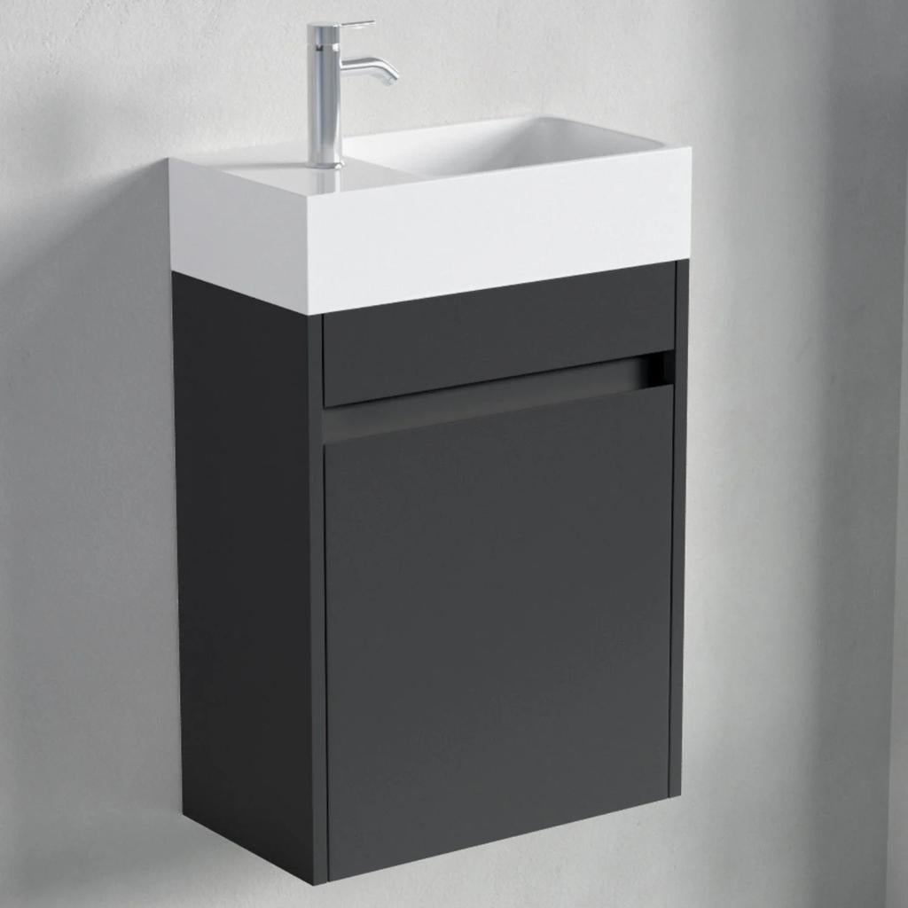 Toiletmeubel mat zwart, incl. wastafel! NIEUW IN DOOS!, Radiator, Nieuw, Minder dan 60 cm, Ophalen of Verzenden