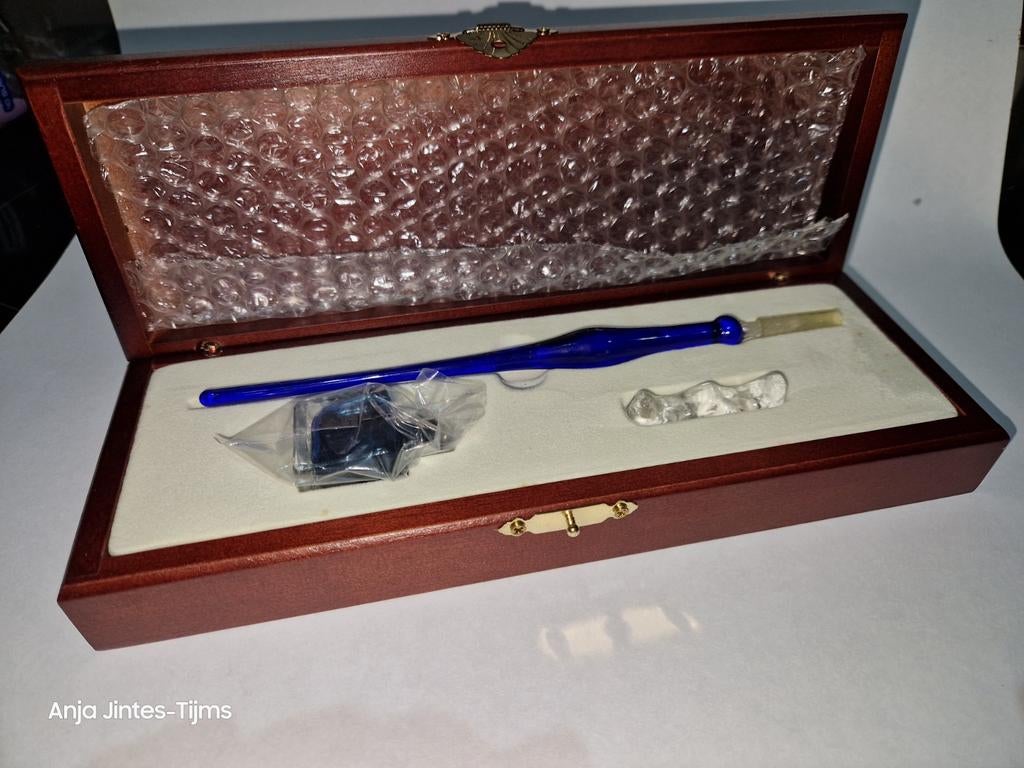 Kalligrafie set, glazen dip pen met houder, Ophalen of Verzenden, Nieuw, Overige typen