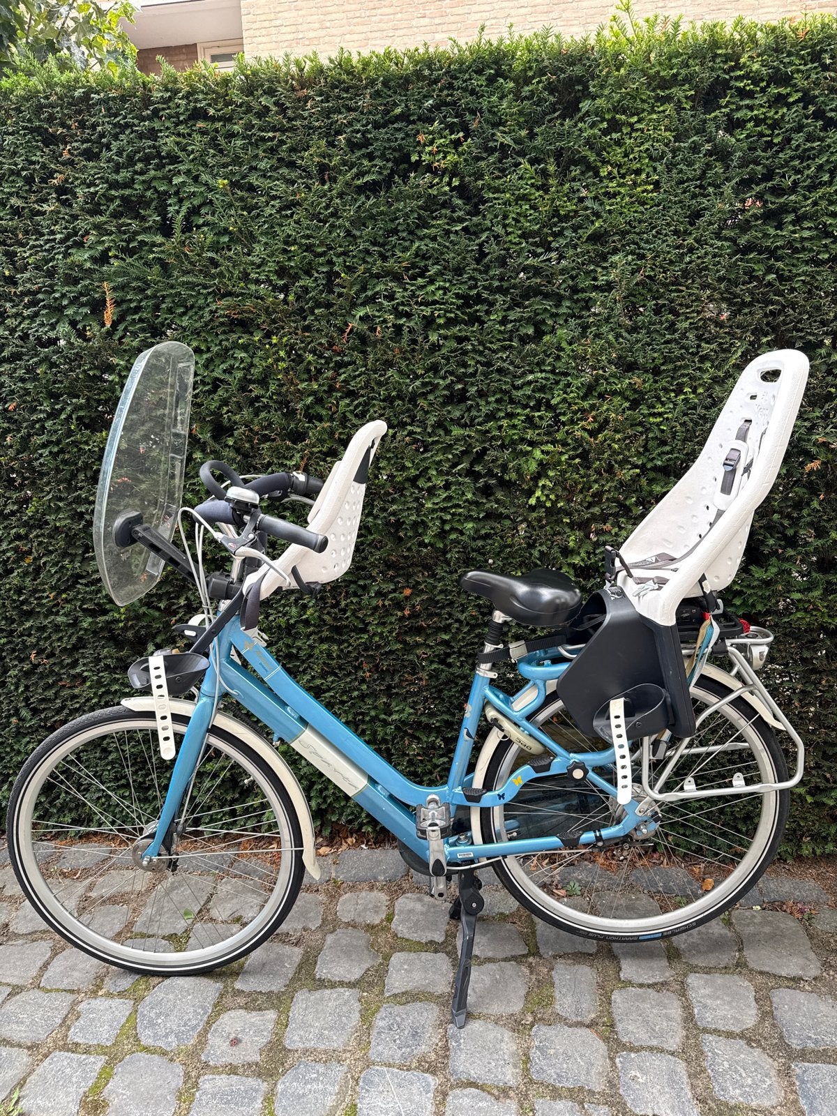 Sparta Amazone moederfiets met 2 Yepp zitjes en windscherm, Ophalen, 2 zitjes, Sparta, Gebruikt