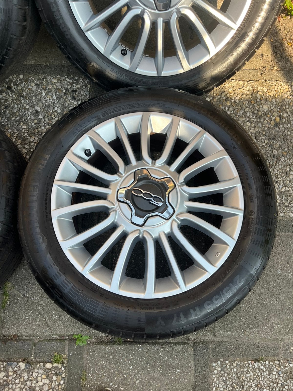 Fiat 500X velgen met Continental zomerbanden 5x110, Ophalen, 215 mm, Banden en Velgen, Zomerbanden