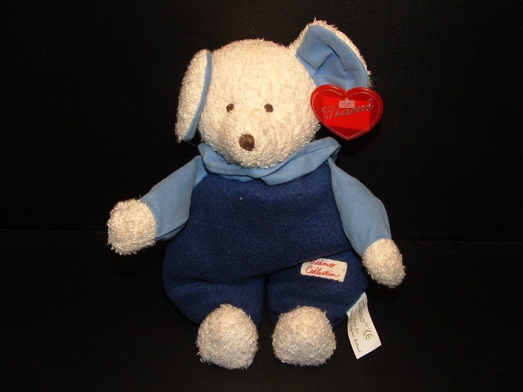 TIAMO MUIS BADSTOF WIT MET KATOENEN BLAUWE KRAAG, Verzenden, Nieuw, Overige typen
