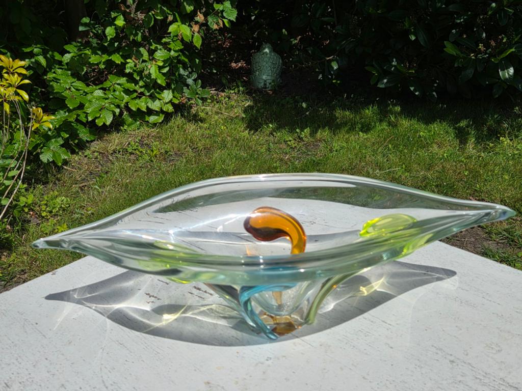 Vintage glazen schaal Rhapsody van F. Zemek, Antiek en Kunst, Antiek | Glas en Kristal, Ophalen of Verzenden