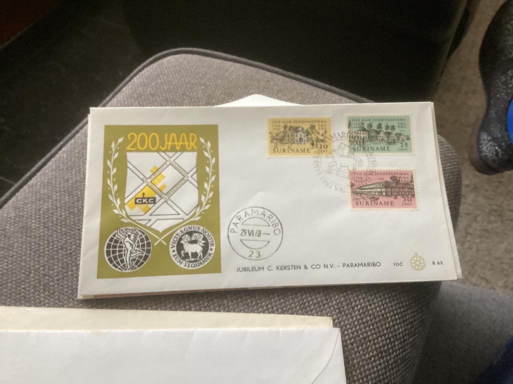No631 Suriname E62 Heb ook van Nederland jaargangen fdc, Postzegels en Munten, Ophalen, Onbeschreven, Rest van de wereld
