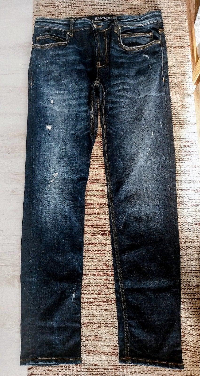 Balmain Slim Fit Jeans Maat 34 - Zo goed als nieuw, Balmain, Blauw, Ophalen of Verzenden, Zo goed als nieuw
