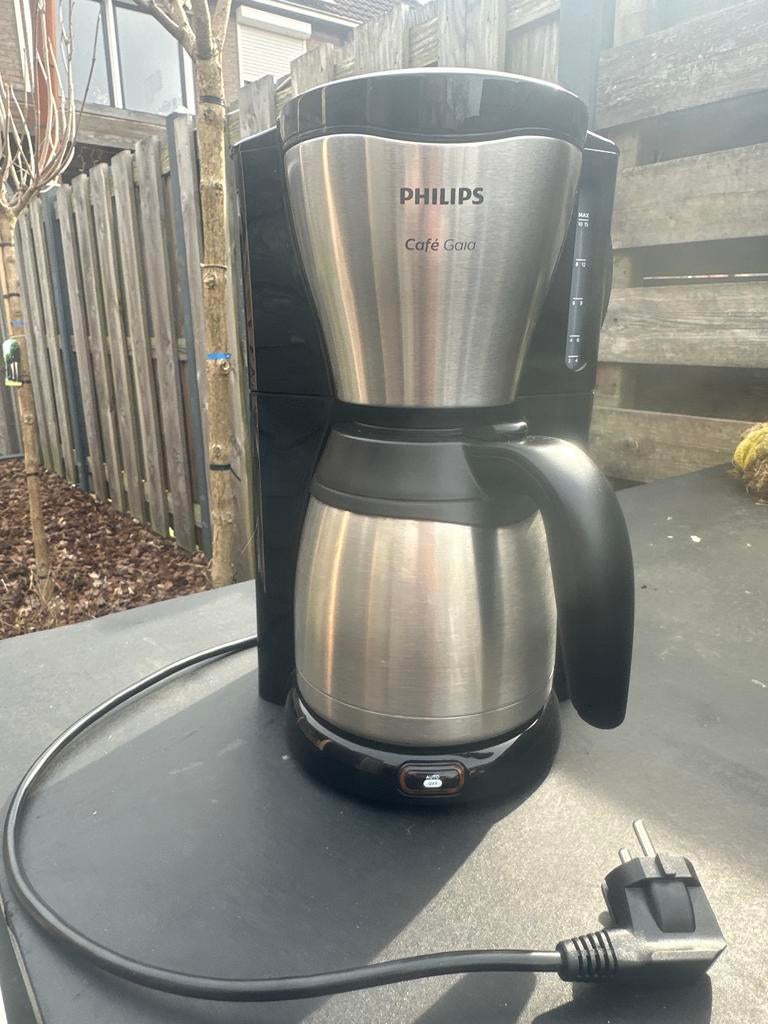 Philips Café Gaia Koffiezetapparaat - RVS Thermoskan, Witgoed en Apparatuur, Koffiezetapparaten, Ophalen, Afneembaar waterreservoir