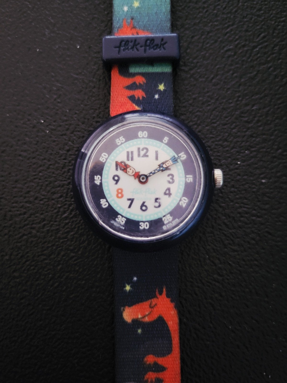 Flik Flak kinderhorloge met drakenprint, Ophalen, Zo goed als nieuw, Meerkleurig, Jongen of Meisje