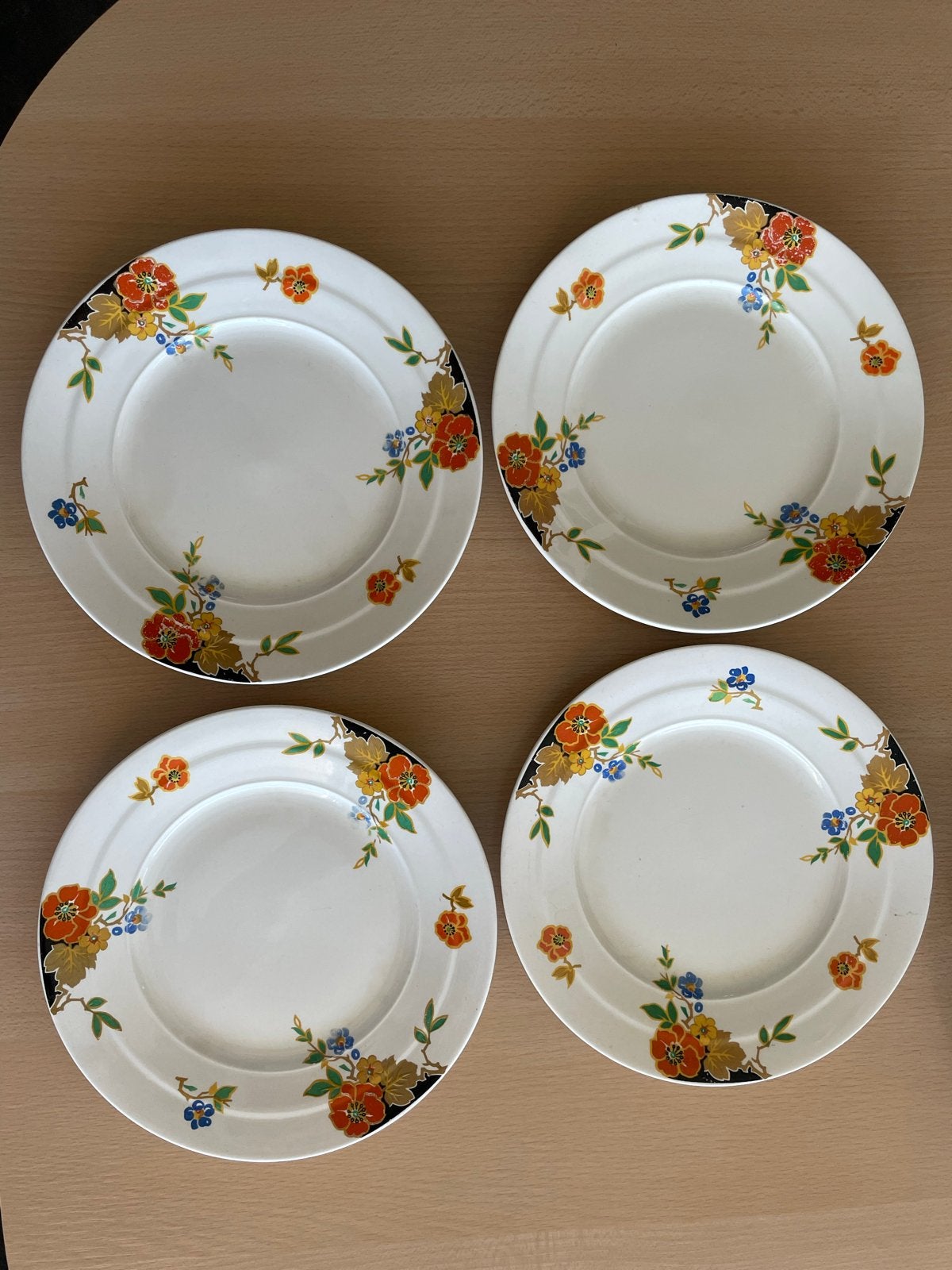 Mosa Maastricht borden, 20 cm, oostindische kers, set van 4, Ophalen of Verzenden