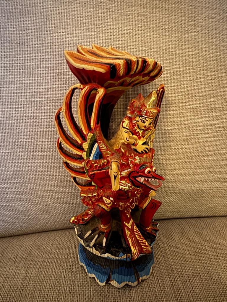 Handgesneden Balinese Garuda Beeld - Houtsnijwerk, Ophalen of Verzenden, 20 - 50 cm, Beeld, Hout