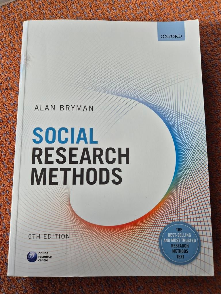 Social Research Methods - Alan Bryman 5th Edition, Boeken, Ophalen of Verzenden