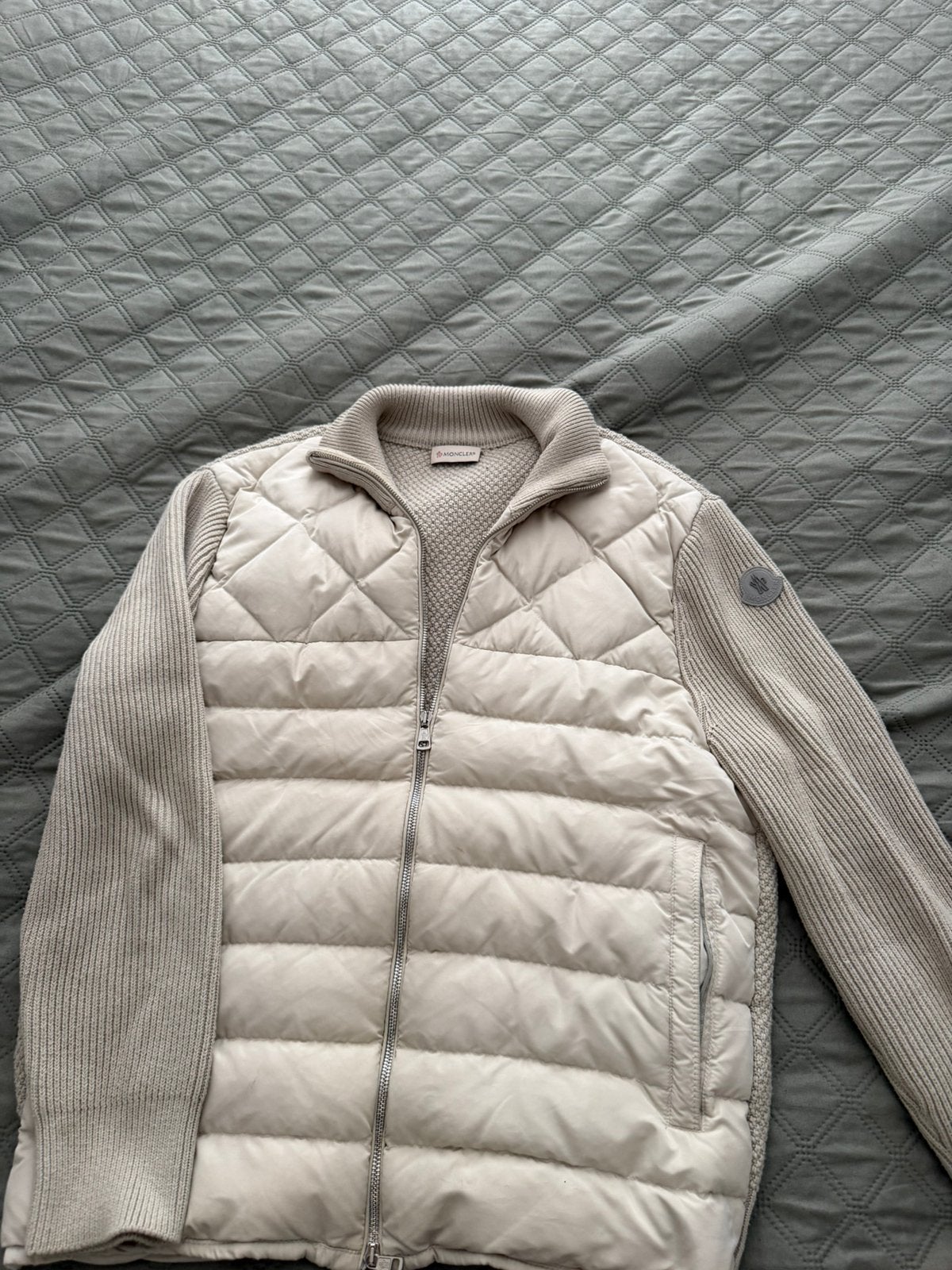 Moncler jas heren maat L beige, Ophalen of Verzenden, Zo goed als nieuw, Beige