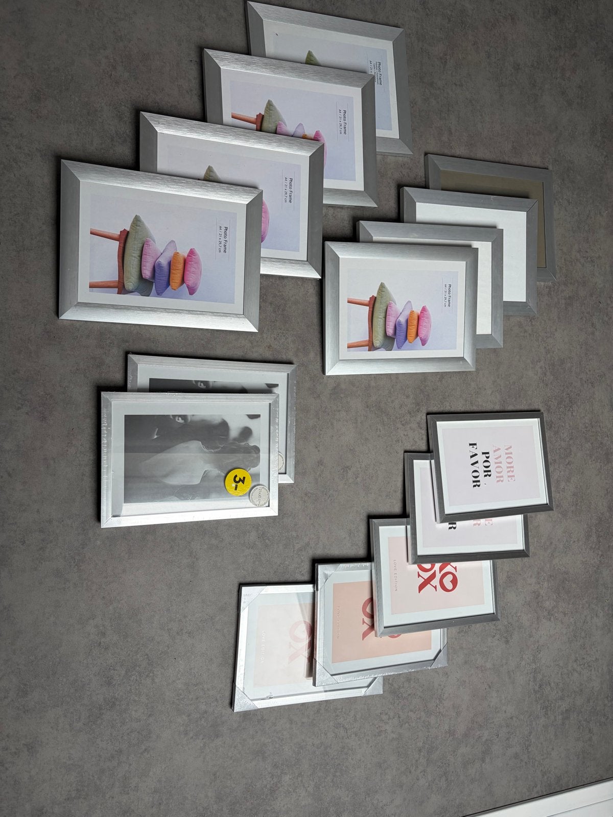 15 fotolijsten A4 zilverkleurig (21x30 cm), Kunststof, Ophalen of Verzenden, Zo goed als nieuw, Fotolijst