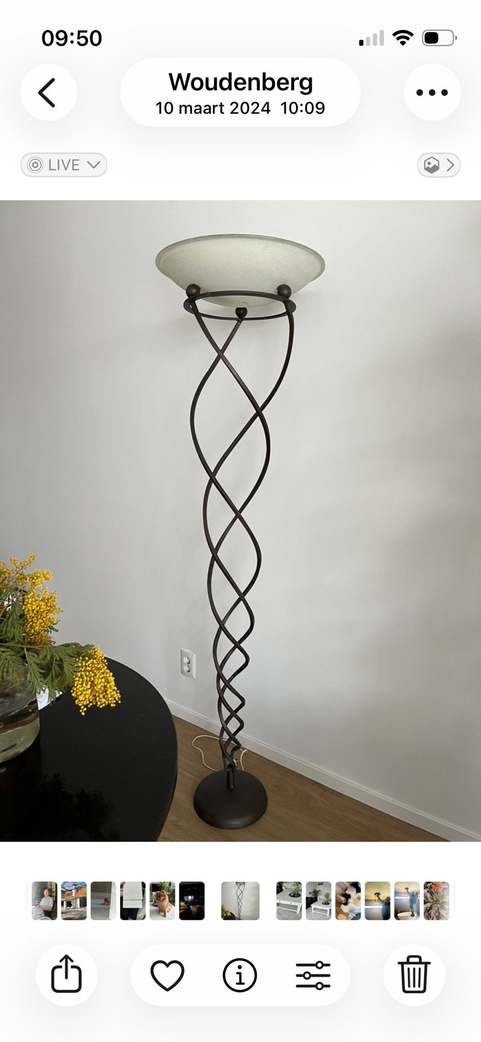 Stijlvolle vloerlamp, Ophalen, Zo goed als nieuw, Metaal, 150 tot 200 cm