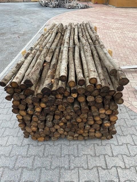 Kastanje, mét schors, 300ø4/6 cm, Ophalen, Nieuw, 250 cm of meer, Palen
