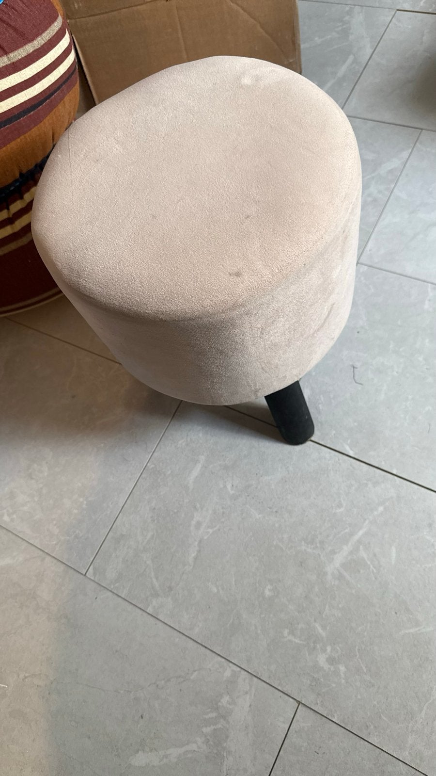 Stijlvol Kruikje/Pofje - Crèmekleurig, Ophalen, Gebruikt, Overige materialen